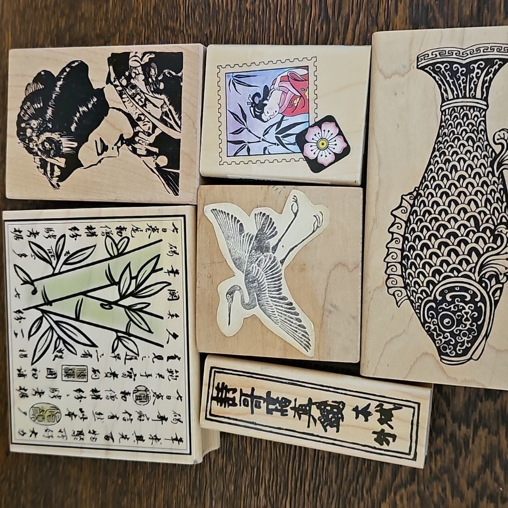 Traditional Japanese Art Stamps- Lot Black and White - Picture 5 of 6